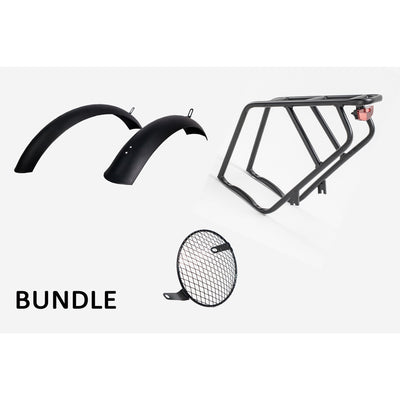 Civi Bikes Accessories Cheetah Rear Rack & Tail Light Cheetah Rear Rack, Fender And Headlight Protector Bundle