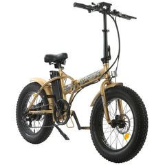 Ecotric Electric Bikes Gold Ecotric 48V Fat Tire Portable & Folding Electric Bike With LCD - FAT20810-CM