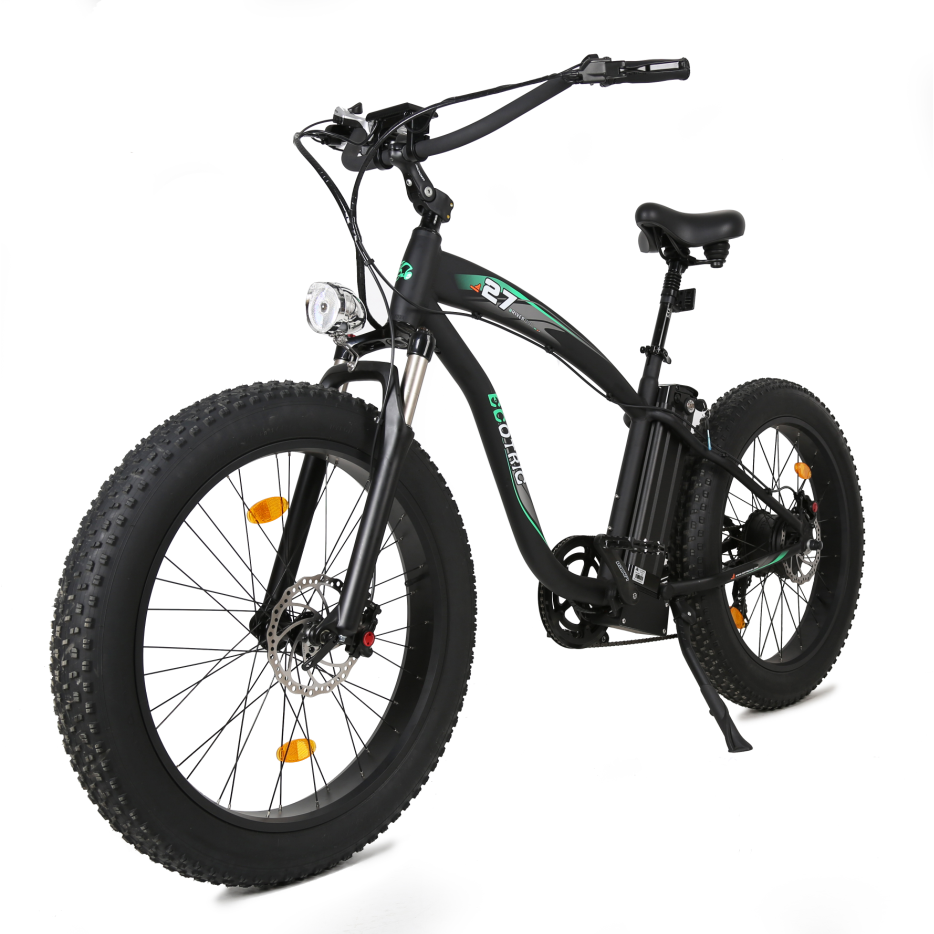 Ecotric Electric Bikes Matte Black Ecotric Hammer Fat Tire Beach Snow Electric Bike HAMMERUSB