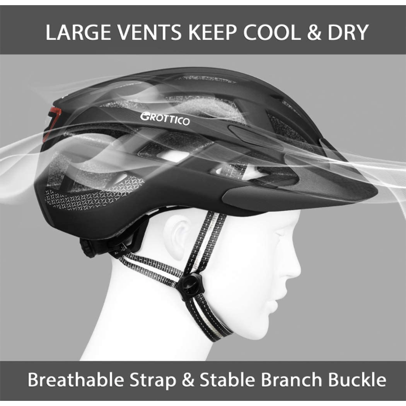 Electric Bike Plus Accessories Bike Helmet with LED Light Replacement Pads and Detachable Visor