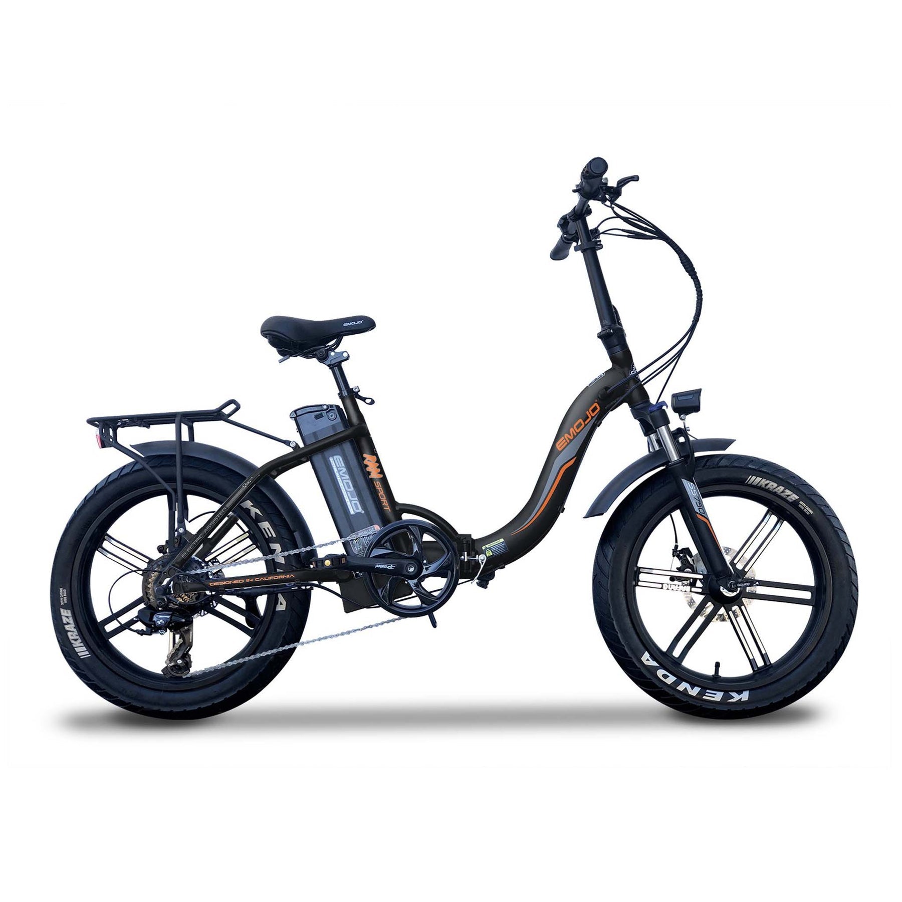 Emojo Electric Bikes Black - In Stock Emojo RAM SS Street Edition 48V 750W 20" Folding Fat Tire Electric Bike