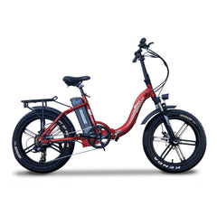 Emojo Electric Bikes Red - In Stock Emojo RAM SS Street Edition 48V 750W 20" Folding Fat Tire Electric Bike