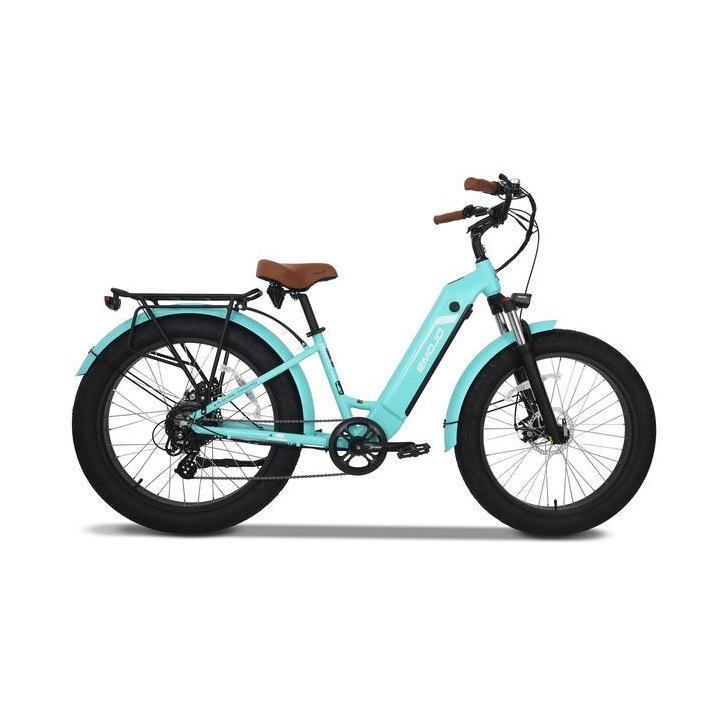 Emojo Electric Bikes Teal Green - In Stock Emojo Breeze Pro 48V/10.4Ah 500W Beach Cruiser Fat Tire Electric Bike