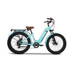 Emojo Electric Bikes Teal Green - In Stock Emojo Breeze Pro 48V/10.4Ah 500W Beach Cruiser Fat Tire Electric Bike