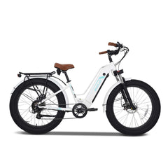Emojo Electric Bikes White - In Stock Emojo Breeze Pro 48V/13Ah 750W Beach Cruiser Fat Tire Electric Bike