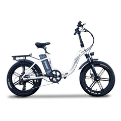 Emojo Electric Bikes White - In Stock Emojo RAM SS Street Edition 48V 750W 20" Folding Fat Tire Electric Bike