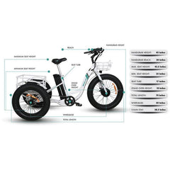 Emojo Electric Trikes White Emojo Caddy 48V 500W Electric Trike Fat Tire