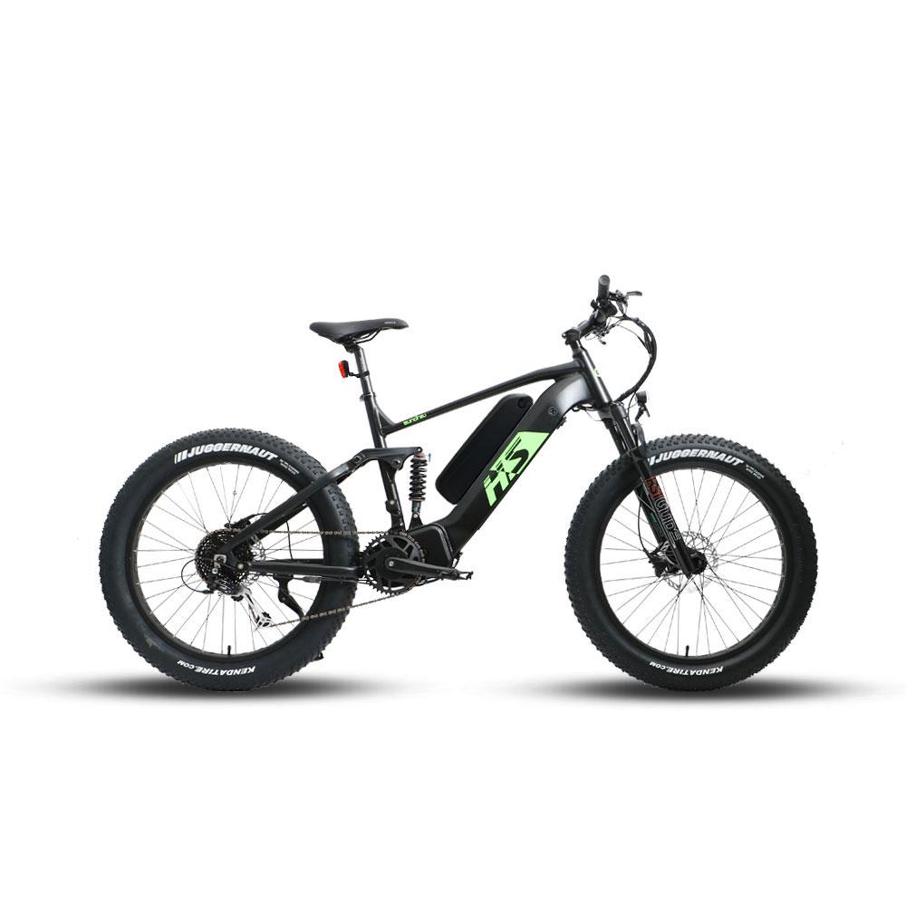 Eunorau Electric Bikes Black Green / Pre Order (ETA 30 Days or More) EUNORAU 48V 14Ah All Terrain Full Suspension  Electric Bike FAT-HS