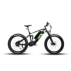 Eunorau Electric Bikes Black Green / Pre Order (ETA 30 Days or More) EUNORAU 48V 14Ah All Terrain Full Suspension  Electric Bike FAT-HS