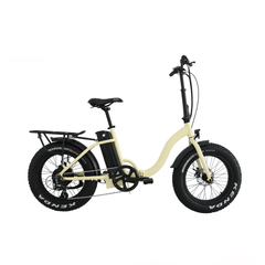 Eunorau Electric Bikes Cream / Pre-Order (ETA 30 Days Or More) EUNORAU E-Bike Folding Step-Through  Electric Bike E-FAT-STEP