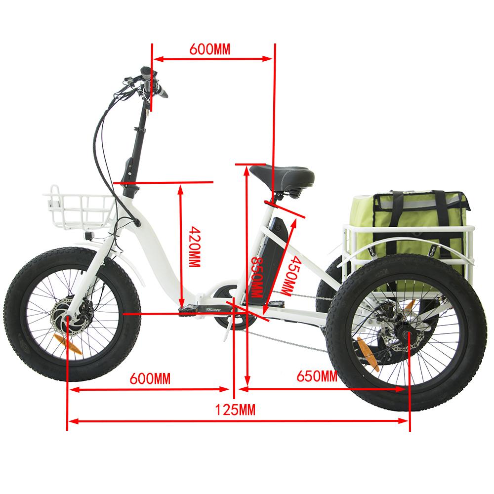 Eunorau Electric Trikes Pre-Order (Estimated Ship Date: 30 Days or More)) EUNORAU E-Bike 48V 12.5Ah Folding  Electric Trike NEW-TRIKE