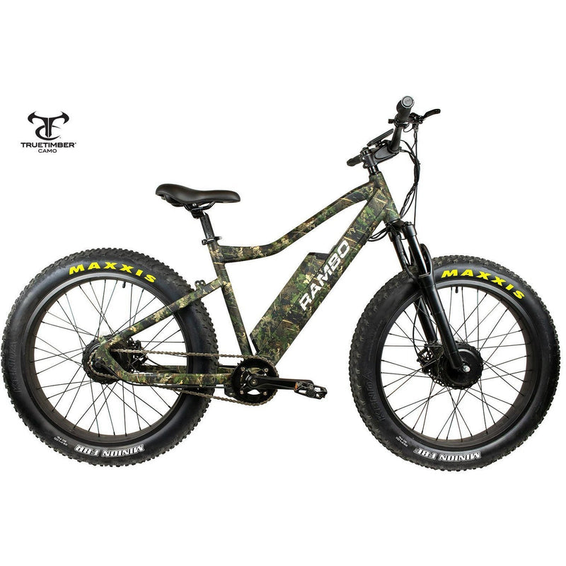 Rambo Electric Bikes In Stock RAMBO Krusader 500W TT Woodland Camo All Wheel Drive 14.5 AH Electric Hunting Bike