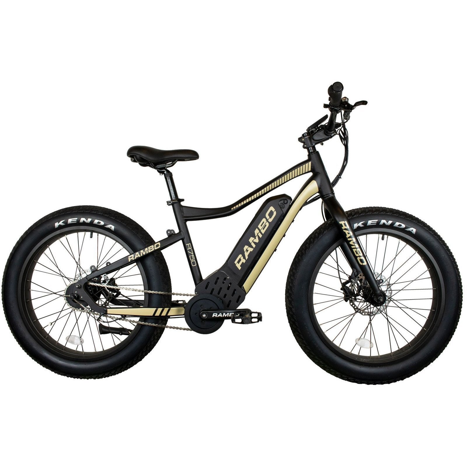 Rambo Electric Bikes Pre-Order (Estimated Ship Date: July 5) RAMBO Ryder 750W 24" Black Tan 14 AH Electric Bike