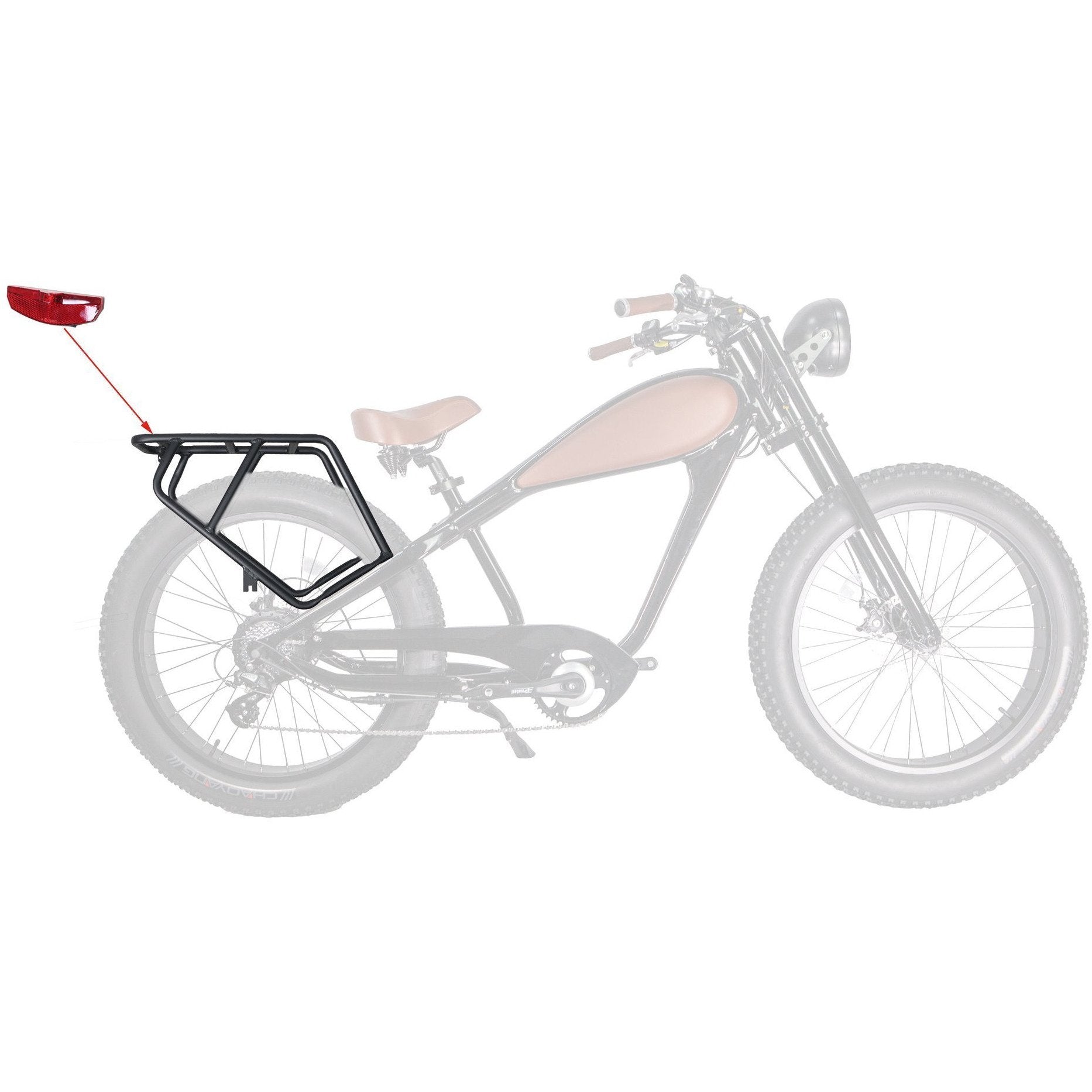 Revi Bikes Accessories Cheetah Rear Rack & Tail Light Cheetah Rear Rack & Tail Light