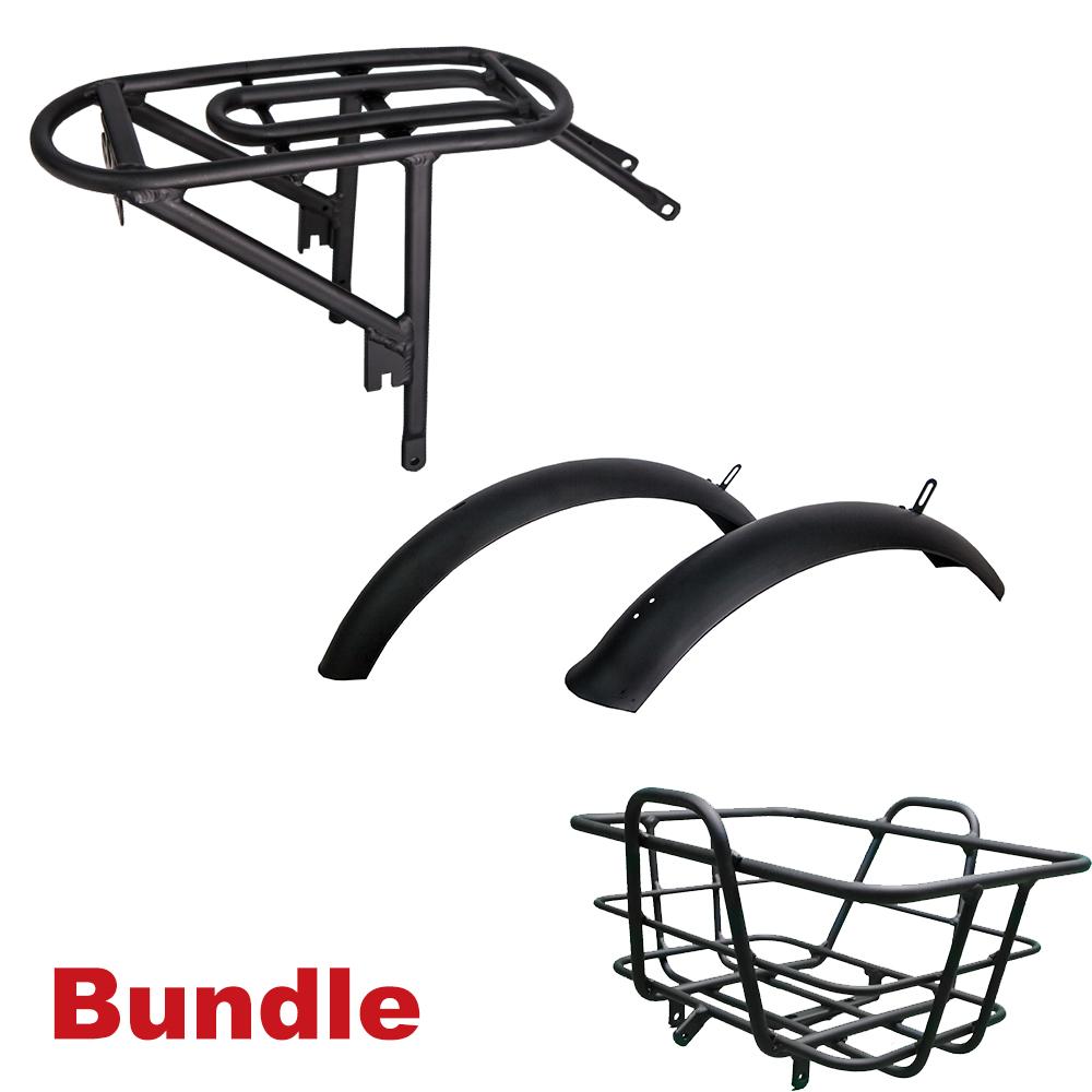 Revi Bikes Accessories Rebel Fender, Rack And Basket Bundle