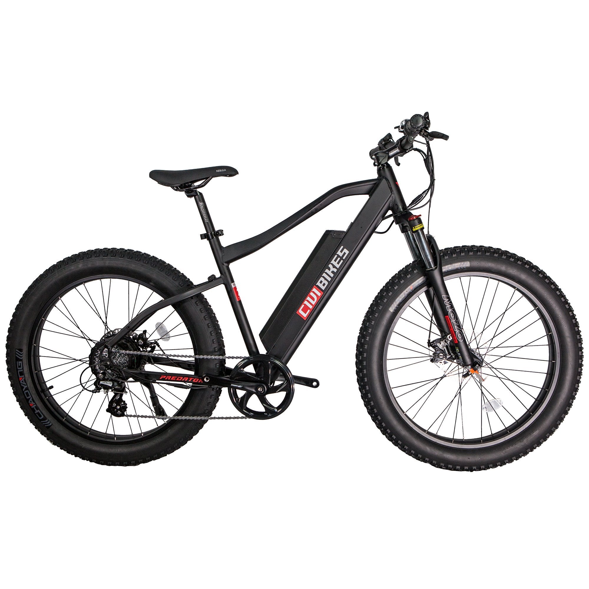 Revi Bikes Electric Bikes Matte Black Revi Bikes Predator Electric Mountain Bike