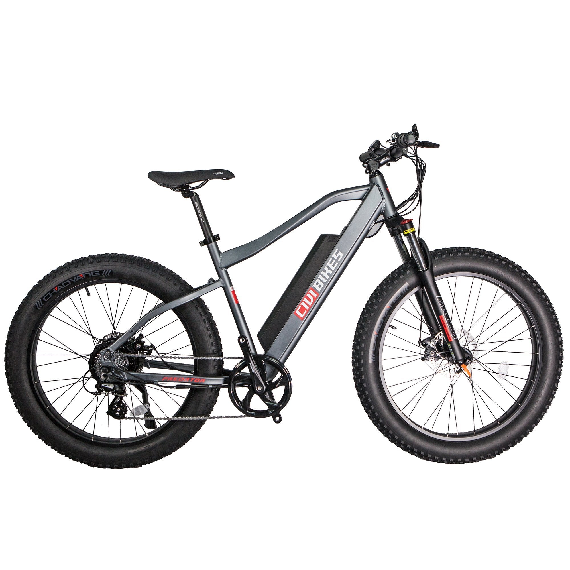 Revi Bikes Electric Bikes Platinum Gray Revi Bikes Predator Electric Mountain Bike
