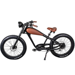 Revi Bikes Electric Bikes Revi Bikes Cheetah Cafe Racer 48V 13 Ah Fat Tire Electric Bike