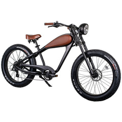 Revi Bikes Electric Bikes Revi Bikes Cheetah Cafe Racer 48V 17.5Ah Fat Tire Electric Bike