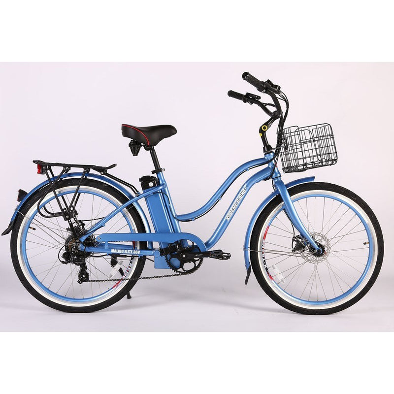 X-Treme Electric Bikes Baby Blue / Pre Order (Estimated Ship Date: 12 April 2021) X-Treme Malibu Elite Max 36 Volt Lithium Powered Electric Step-Through Beach Cruiser Bicycle