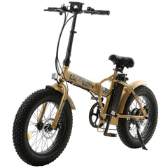 Ecotric Electric Bikes Gold Ecotric 48V Fat Tire Portable & Folding Electric Bike With LCD - FAT20810-CM