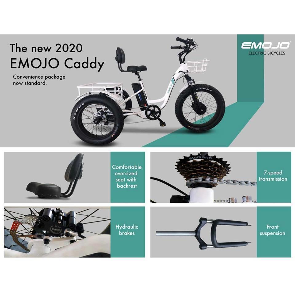 Emojo Electric Trikes Emojo Caddy Pro 48V 500W Electric Trike Fat Tire