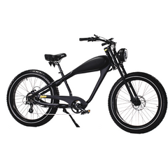 Revi Bikes Electric Bikes Pre Order (ETA Mid-June) / Black Revi Bikes Cheetah PLUS Cafe Racer 48V 17.5Ah Fat Tire Electric Bike