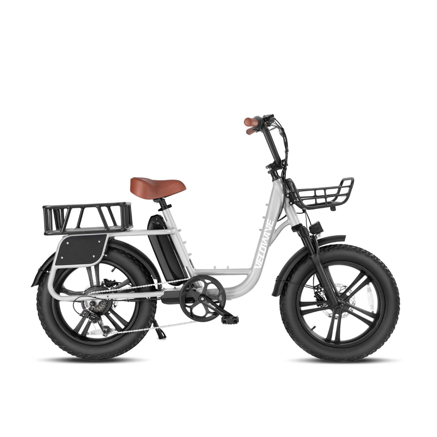Velowave Electric Bikes Silver / Bike + Front & Rear Basket Velowave Prado S Commuter 48V 15Ah 750W Electric Bike